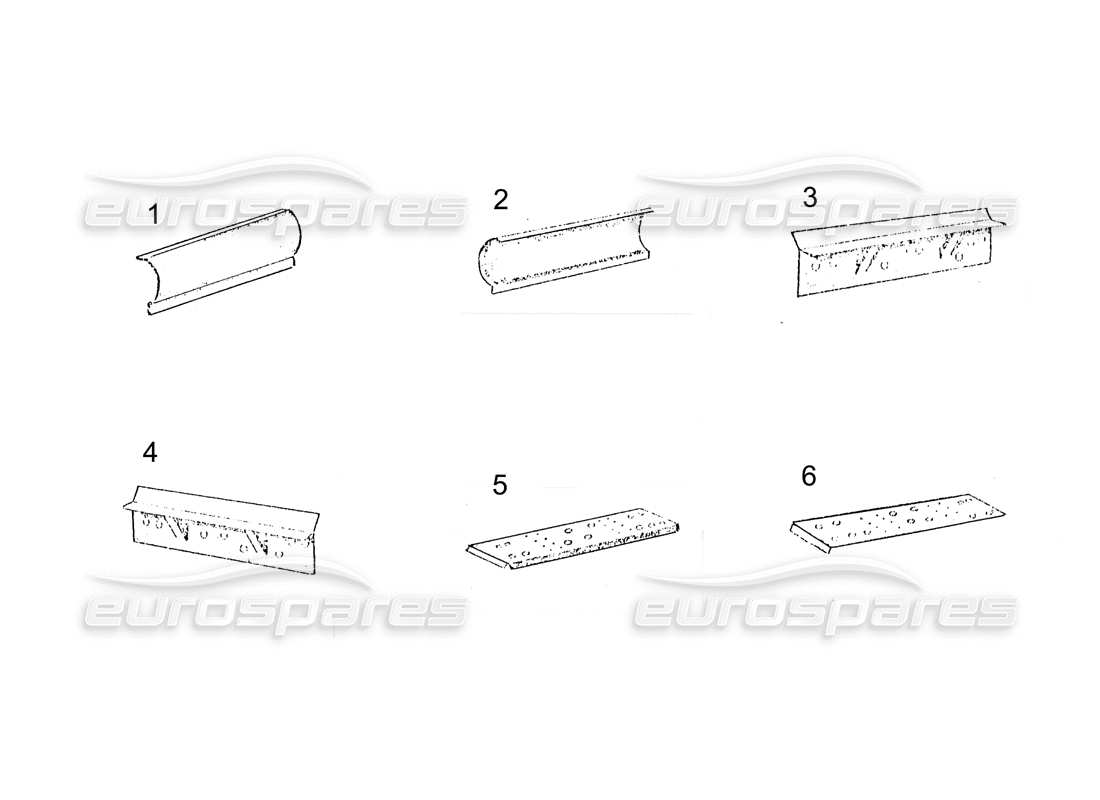ferrari 250 gt (coachwork) pièces de châssis (suite) schéma des pièces