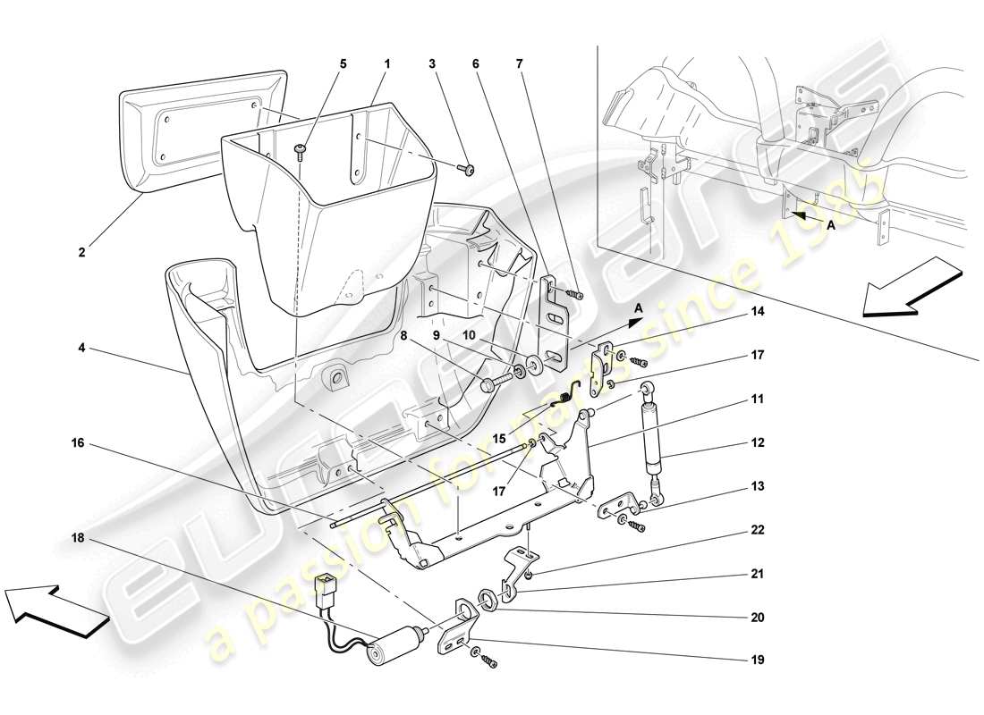 ferrari f430 scuderia (usa) compartiment à marchandises arrière schéma des pièces