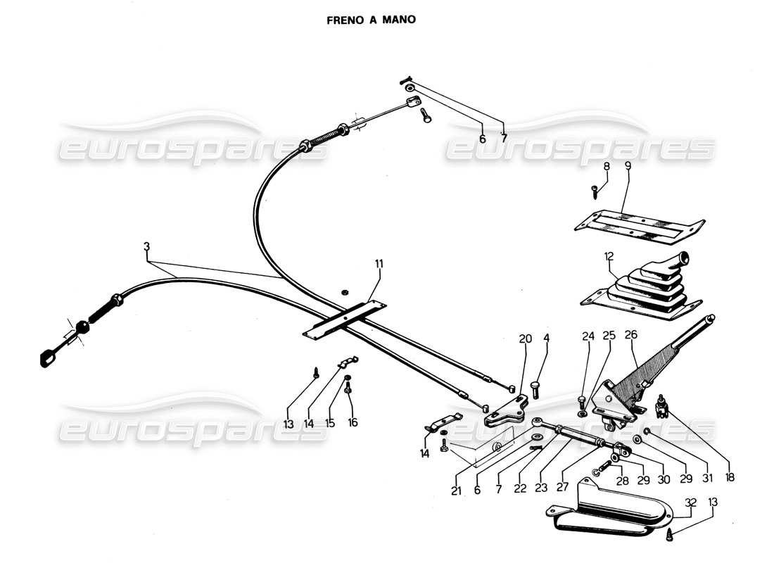 lamborghini espada handbrake (0 to 800)(cambio aut)(gran bret, irlanda, australia) part diagram