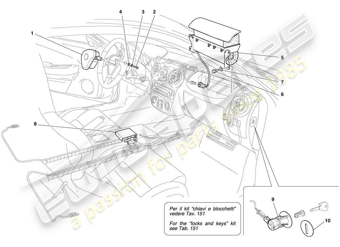 ferrari f430 spider (europe) diagramme des pièces des airbags