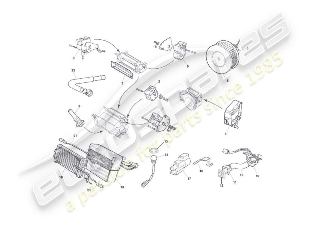 aston martin vanquish (2002) diagramme des pièces des modules de commande