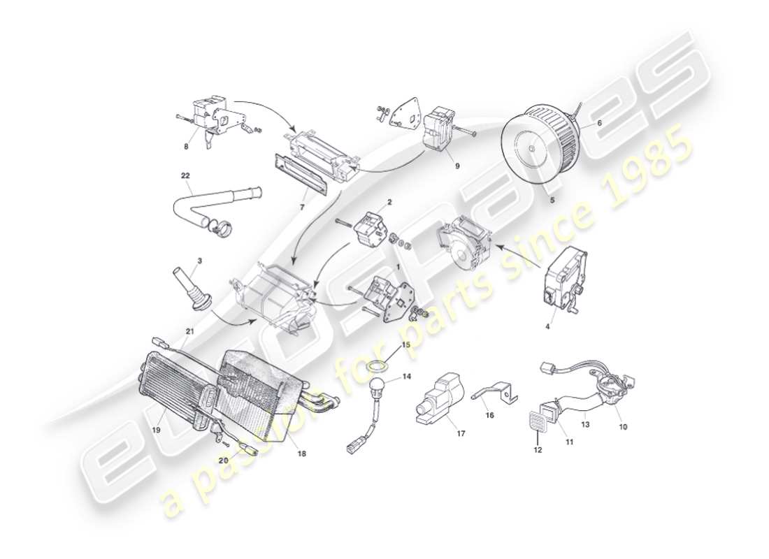 aston martin vanquish (2006) diagramme des pièces des modules de commande