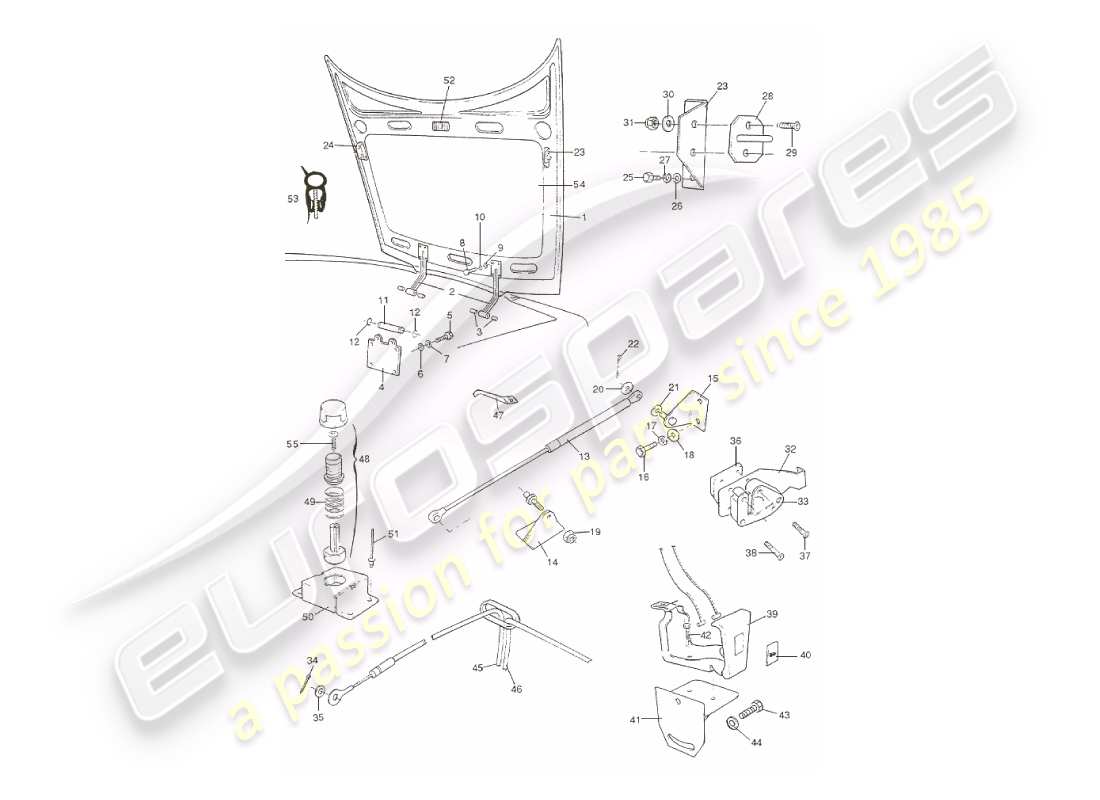 aston martin v8 virage (2000) diagramme des pièces du corps et du capot