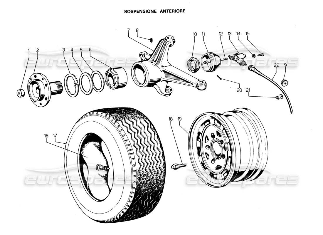 lamborghini espada front hub (576 à 1000) (grande-bretagne, irlande, australie) schéma des pièces