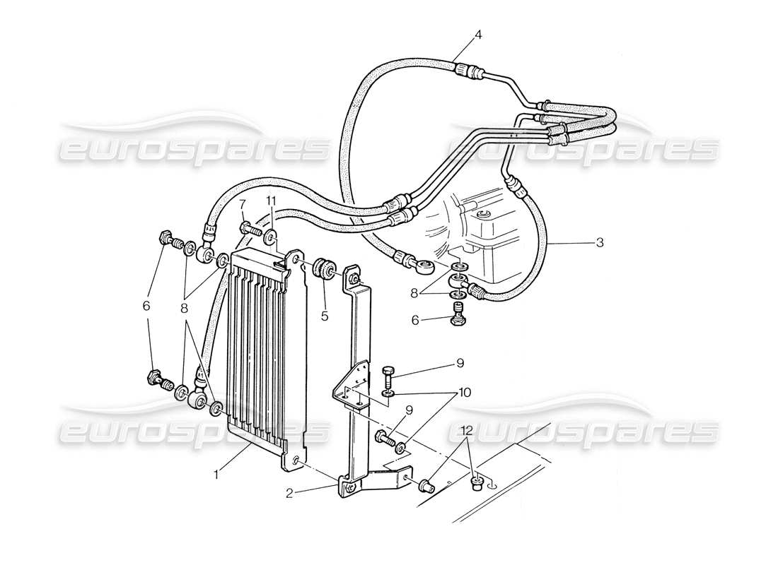 maserati biturbo spider radiateur pour transmission automatique (3 hp) schéma des pièces
