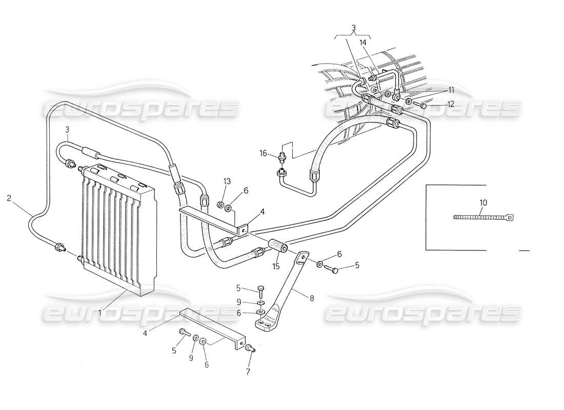 maserati biturbo spider radiateur d'huile pour transmission automatique (4 hp) schéma des pièces