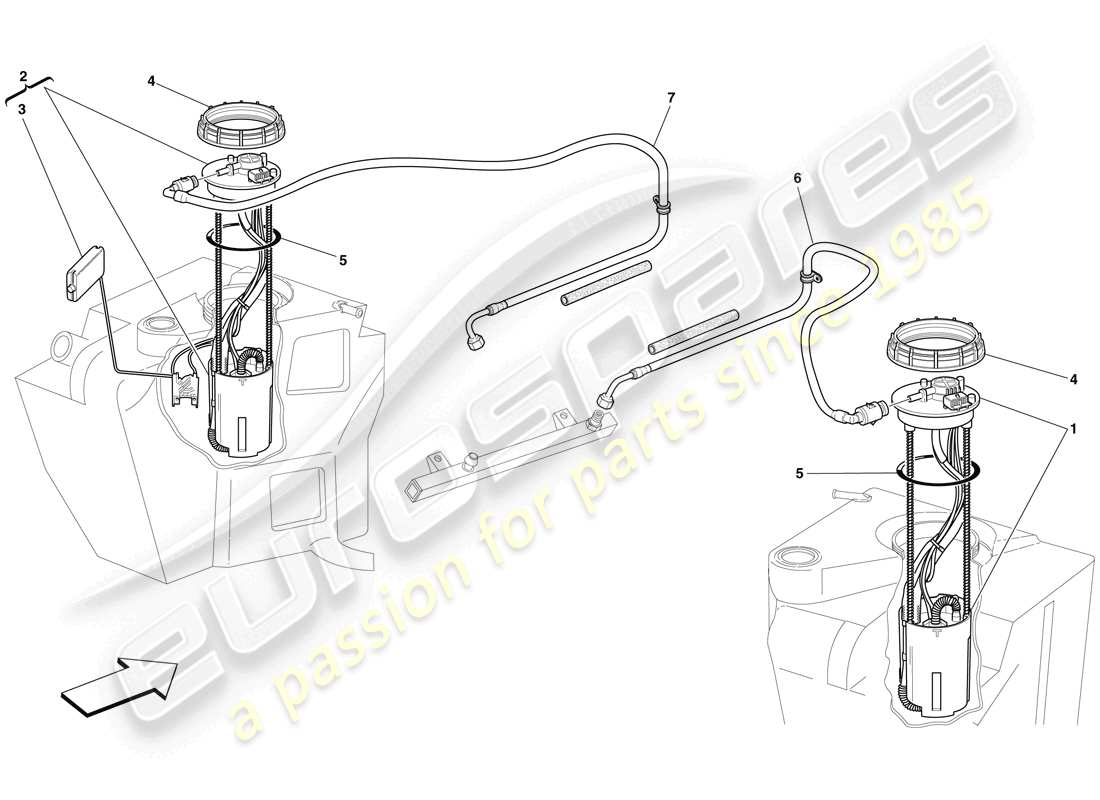 ferrari f430 spider (europe) pompes et tuyaux du système de carburant