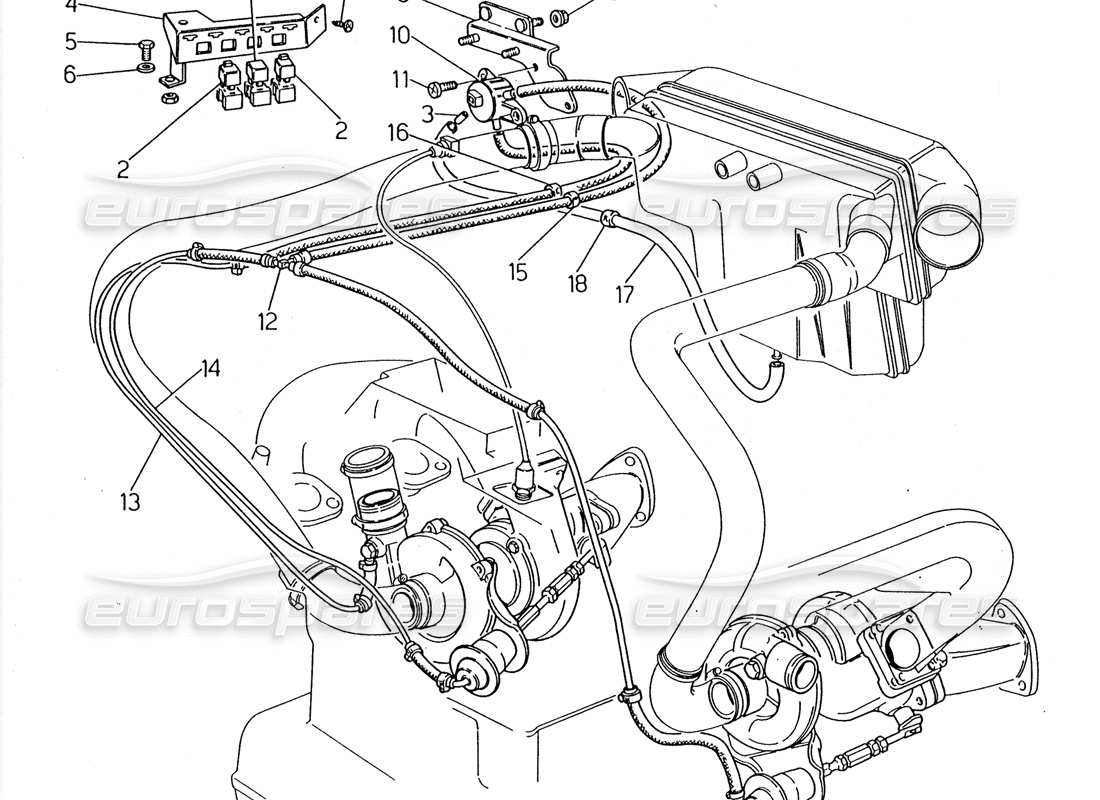 maserati 2.24v système de contrôle de suralimentation schéma des pièces