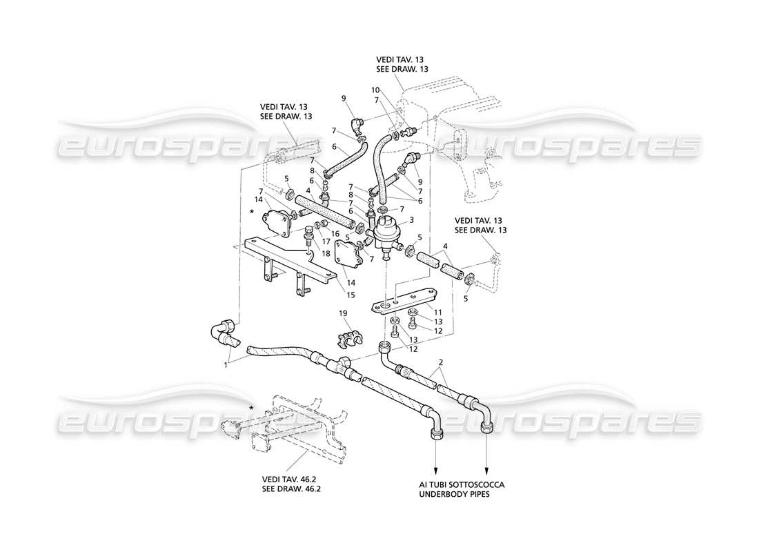 maserati qtp v8 evoluzione collecteur d'admission et système d'injection schéma des pièces