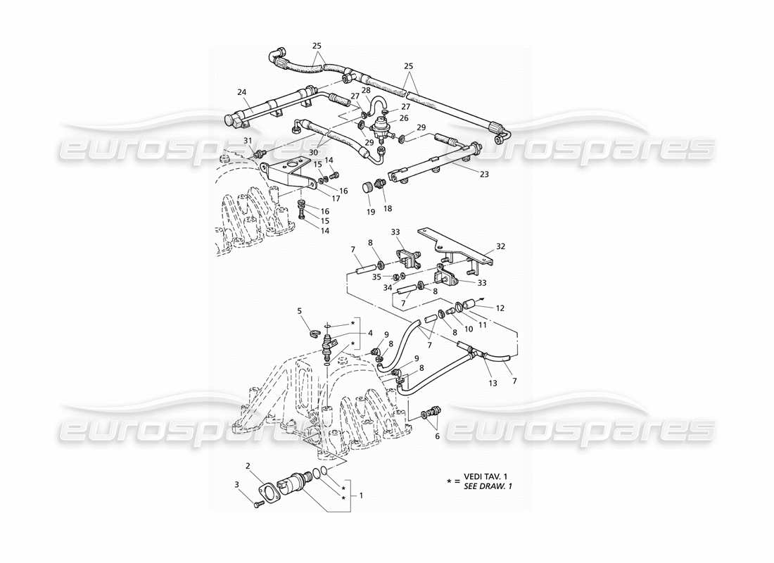 maserati qtp v6 evoluzione diagramme des pièces du collecteur d'admission et du système d'injection
