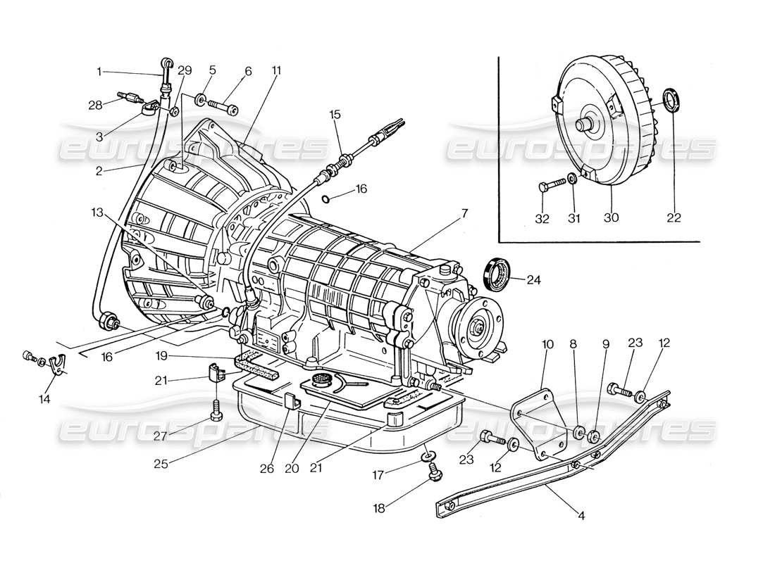 maserati biturbo spider transmission automatique - convertisseur (4 hp) schéma des pièces