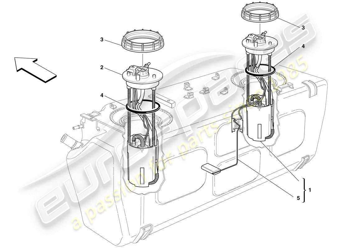ferrari 612 scaglietti (rhd) pompe à carburant schéma des pièces