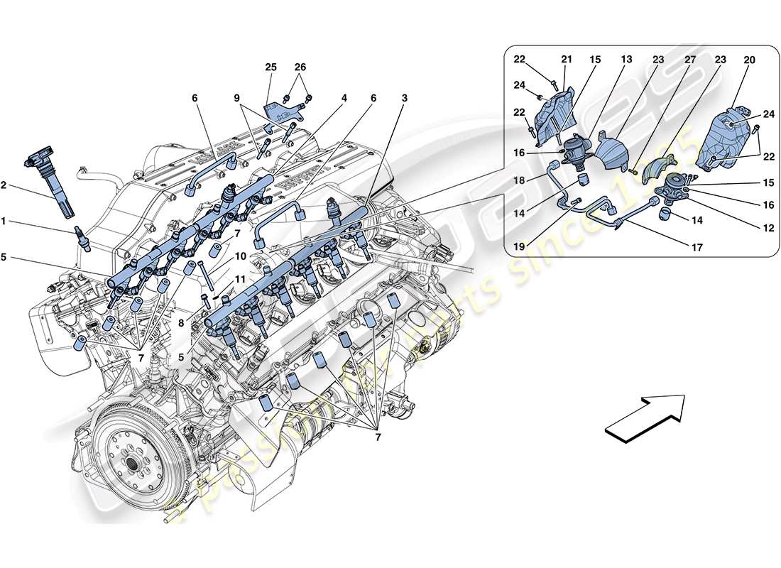 ferrari ff (europe) injection - système d'allumage schéma des pièces