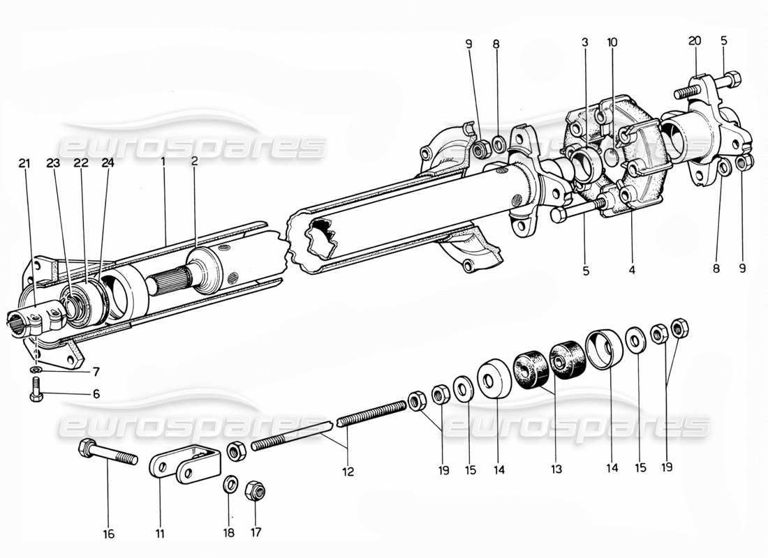 ferrari 365 gtc4 (mechanical) tube de couple - schéma des pièces de révision