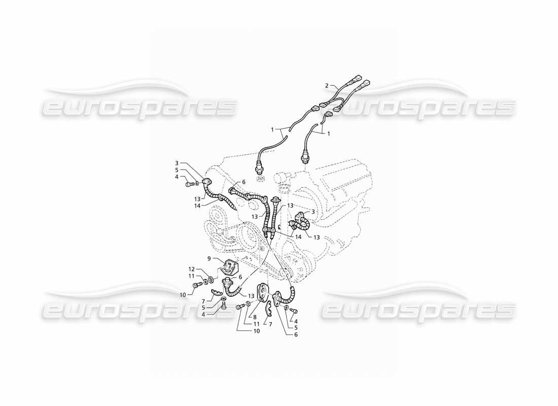 maserati qtp v8 (1998) système d'allumage : diagramme de pièces des capteurs