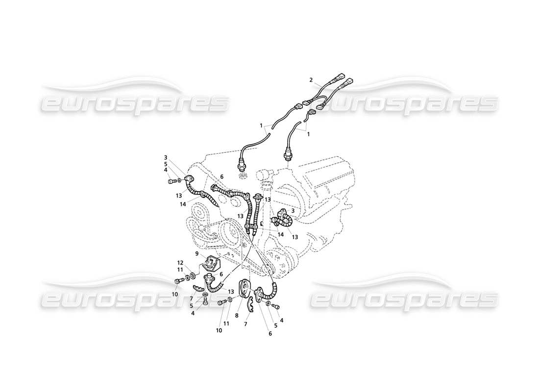 maserati qtp v8 evoluzione système d'allumage : diagramme de pièces des capteurs