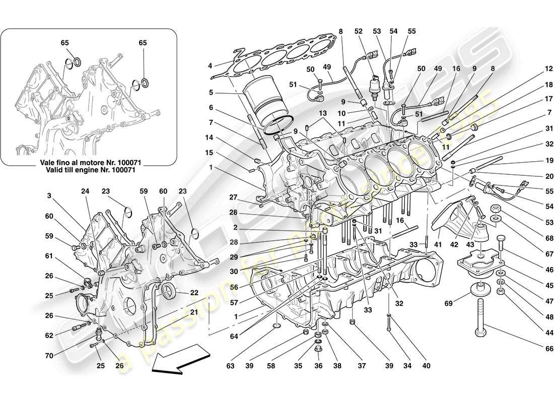 ferrari f430 coupe (rhd) carter moteur schéma des pièces