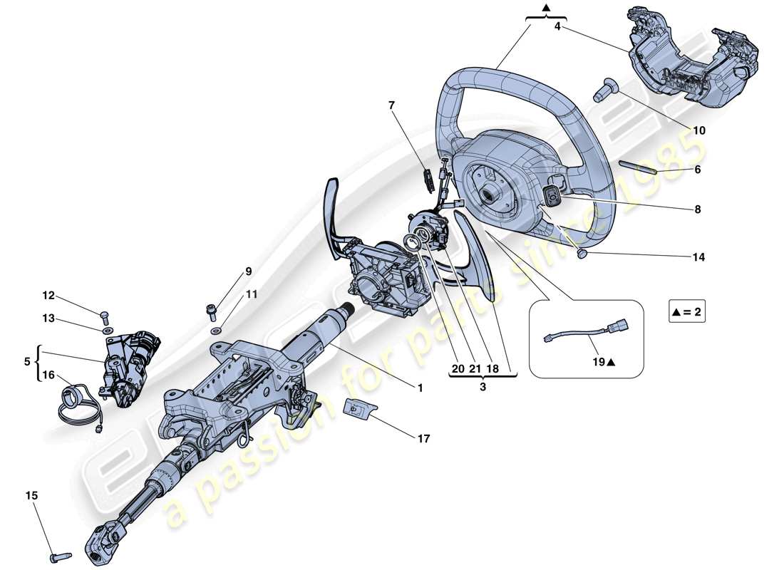 ferrari laferrari aperta (usa) commande de direction schéma des pièces