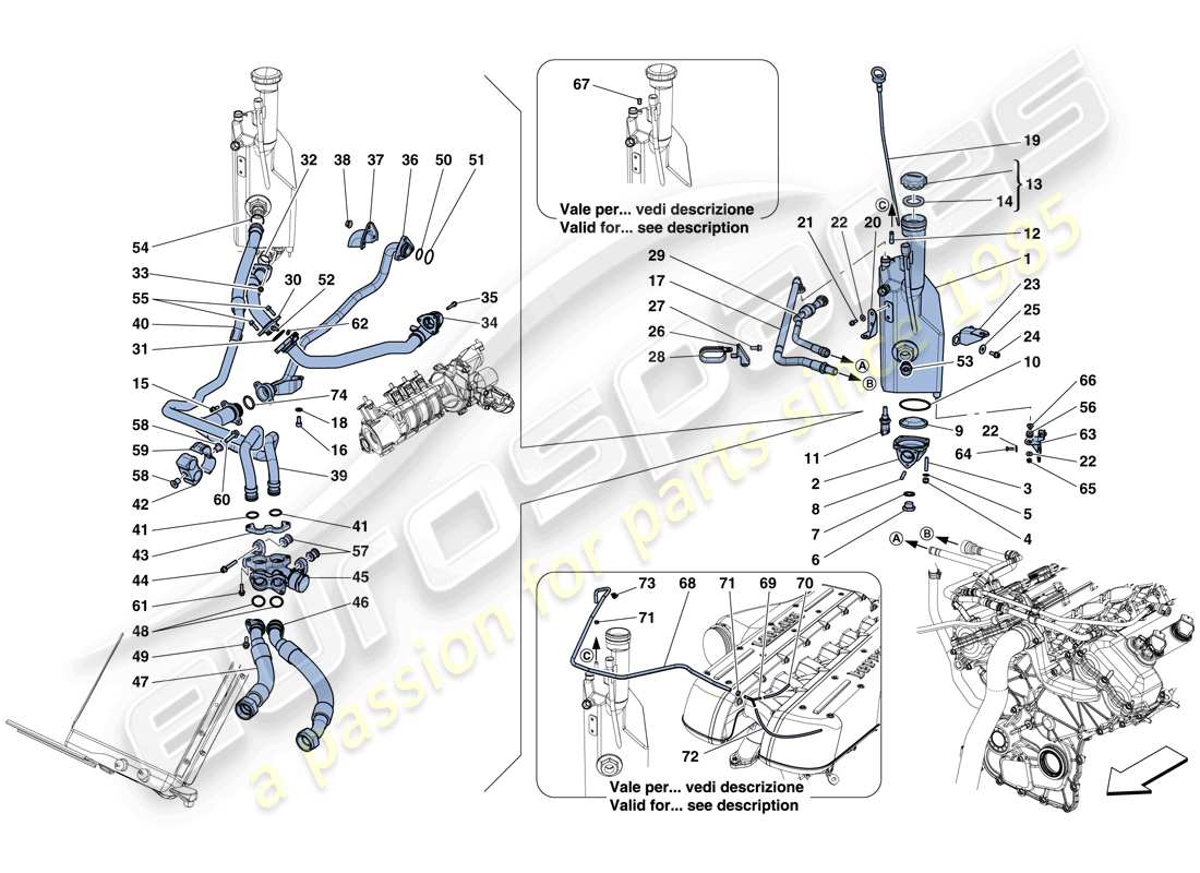 ferrari gtc4 lusso (europe) système de lubrification : réservoir schéma des pièces