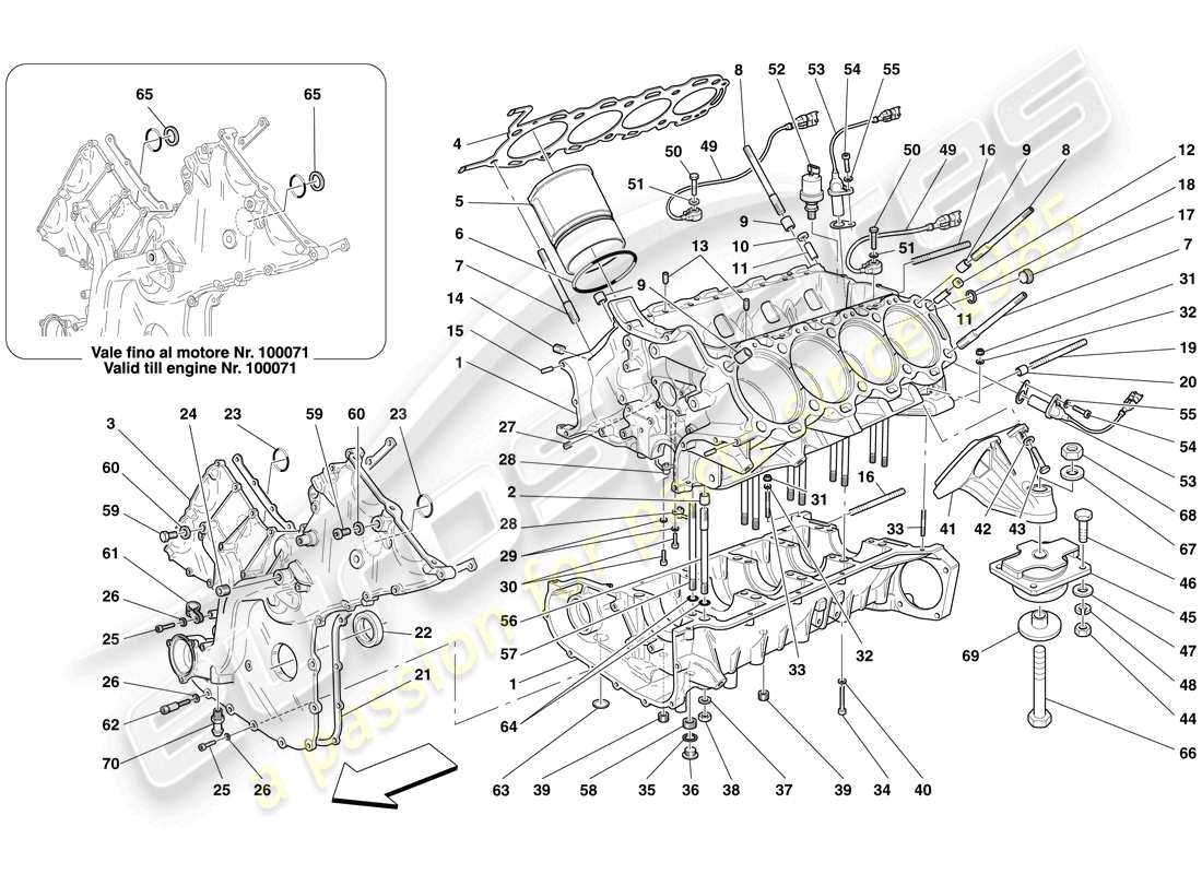 ferrari f430 spider (rhd) carter moteur schéma des pièces