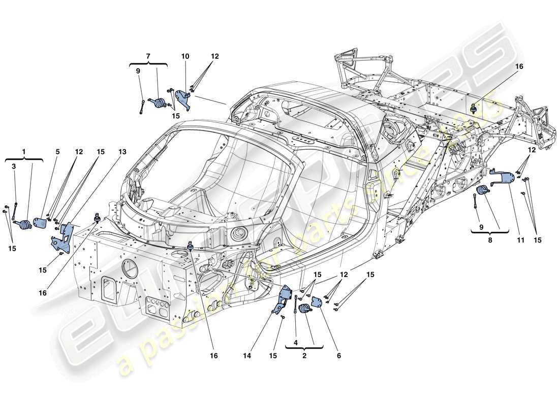 ferrari laferrari aperta (europe) gestion électronique (suspension) schéma des pièces