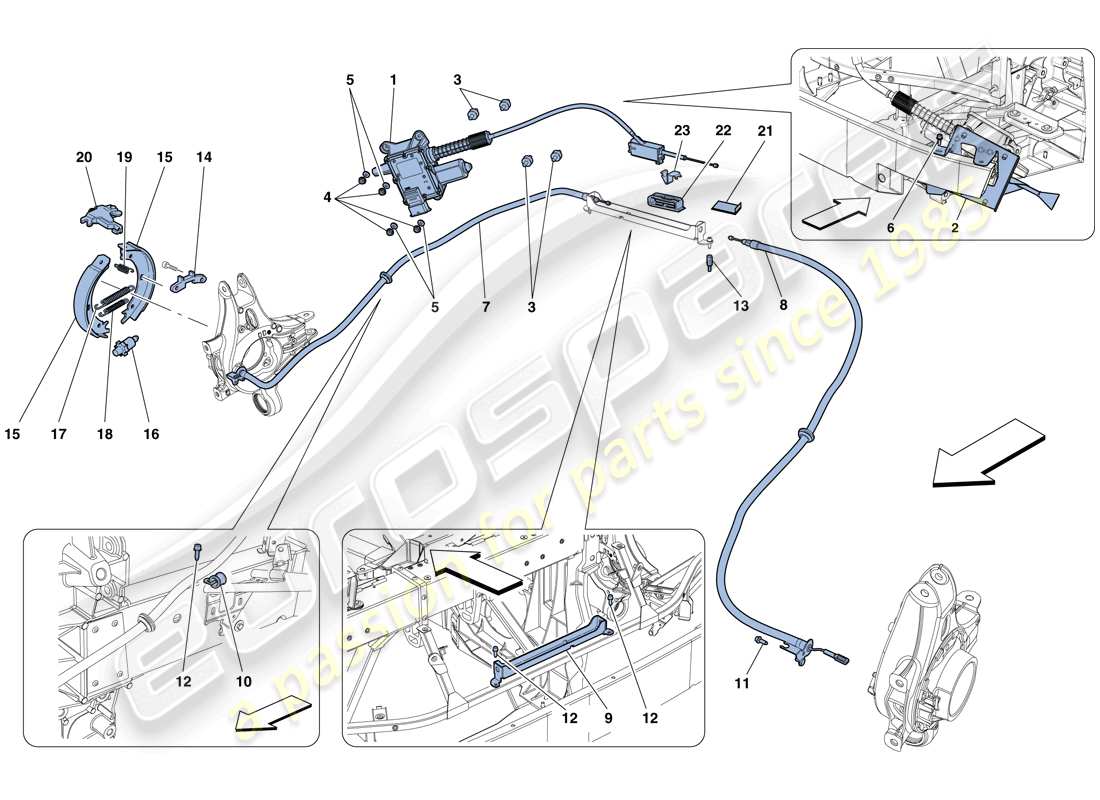 ferrari 458 italia (rhd) commande du frein de stationnement schéma des pièces