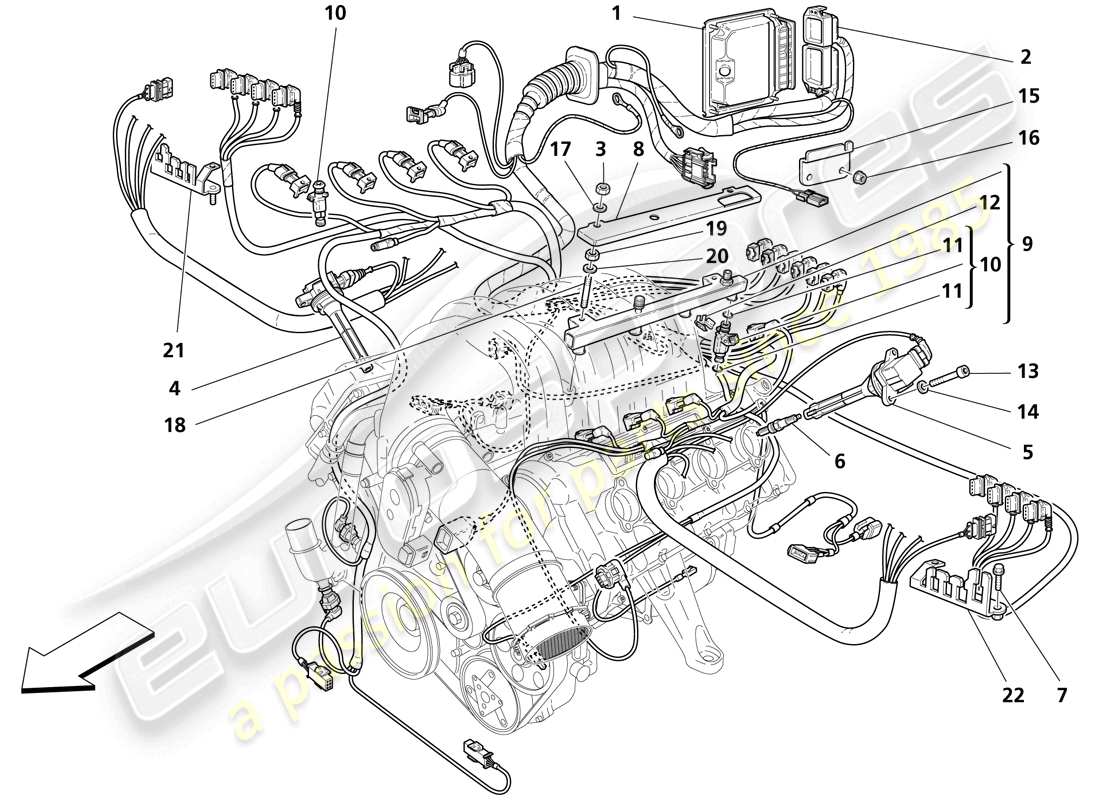 maserati trofeo système d'injection - allumage schéma des pièces