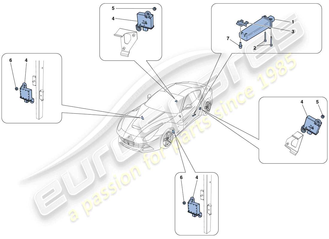 ferrari f12 berlinetta (europe) système de surveillance de la pression des pneus schéma des pièces