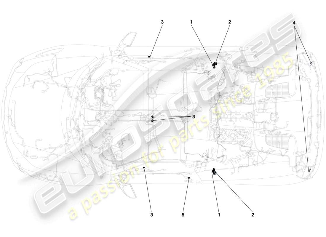 ferrari 458 spider (europe) diverses fixations pour le système électrique schéma des pièces