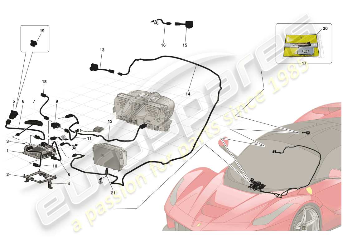ferrari laferrari (usa) télémétrie - acquisition de données schéma des pièces