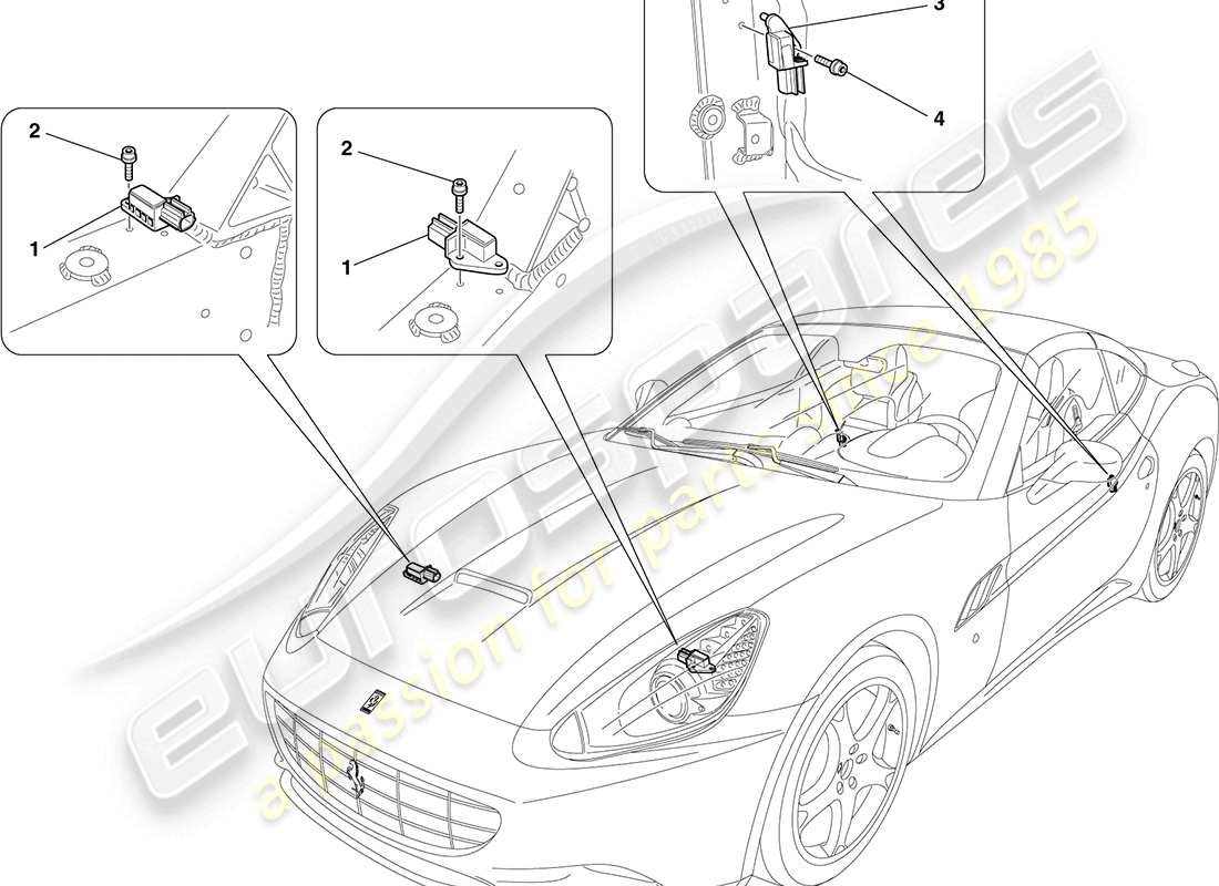ferrari california (usa) système d'airbag schéma des pièces