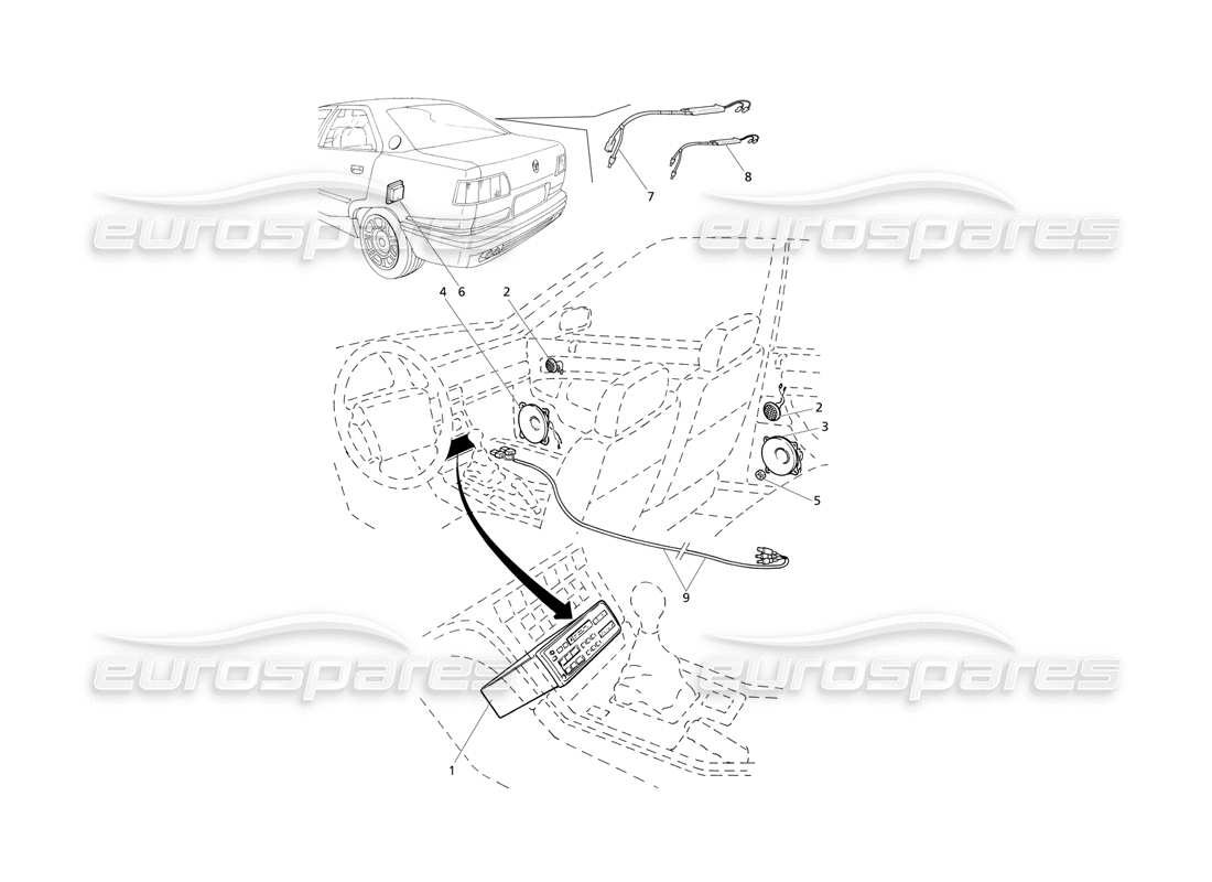 maserati qtp v8 evoluzione systèmes audio schéma des pièces
