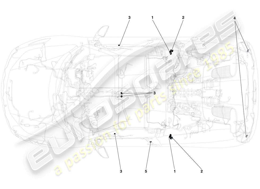 ferrari 458 spider (rhd) fixations diverses pour le système électrique schéma des pièces