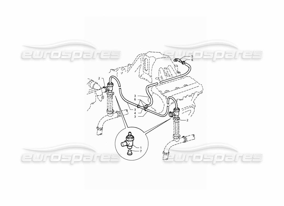 maserati qtp. 3.2 v8 (1999) schéma des pièces du système de valve pop-off