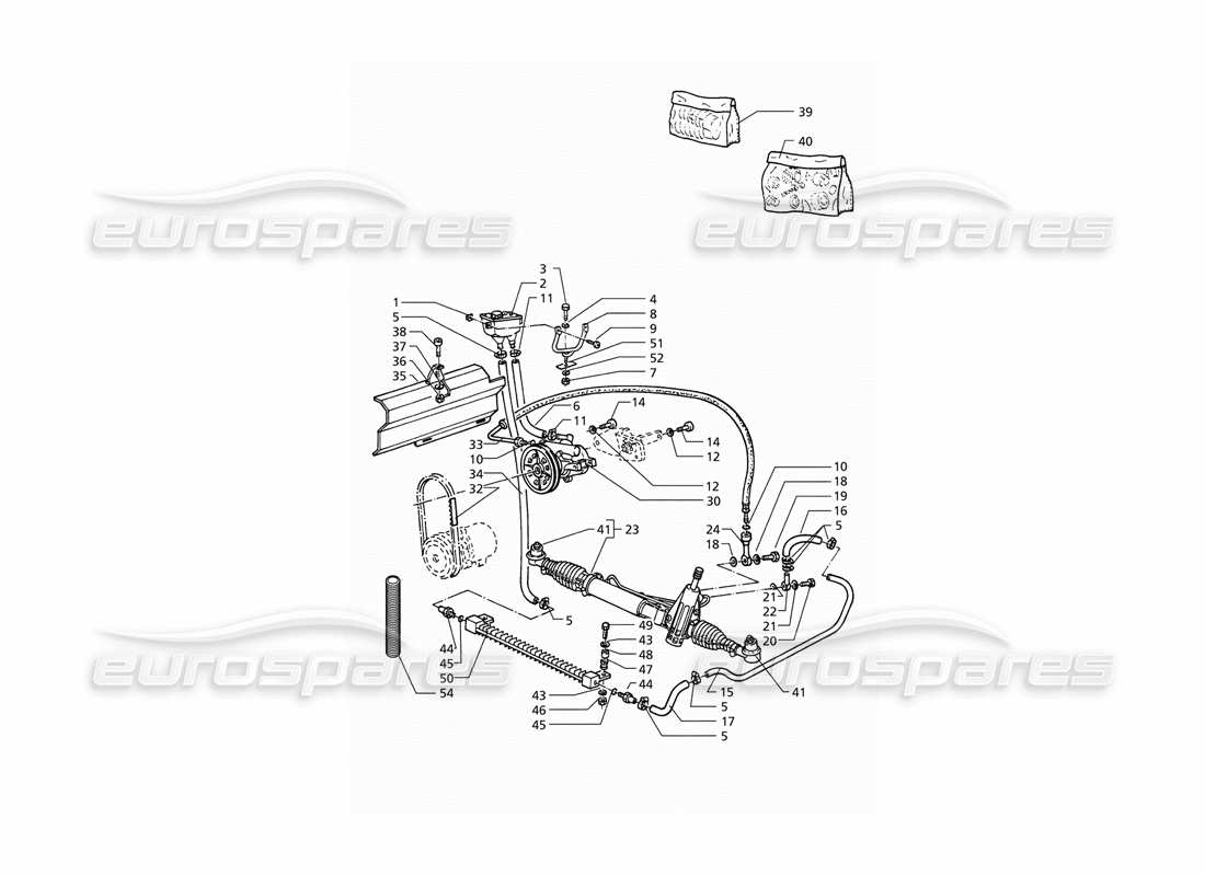 maserati qtp v6 (1996) système de direction assistée (lhd) schéma des pièces