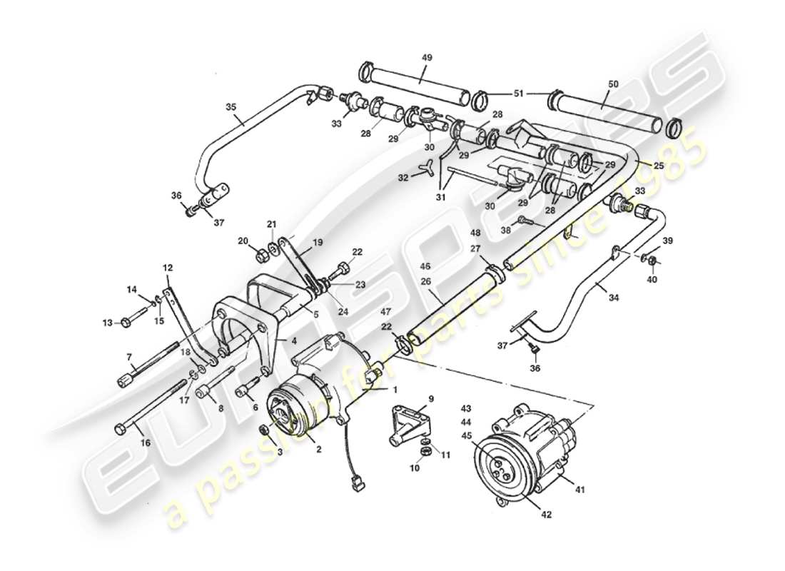aston martin v8 virage (1999) schéma des pièces du système d'injection d'air secondaire