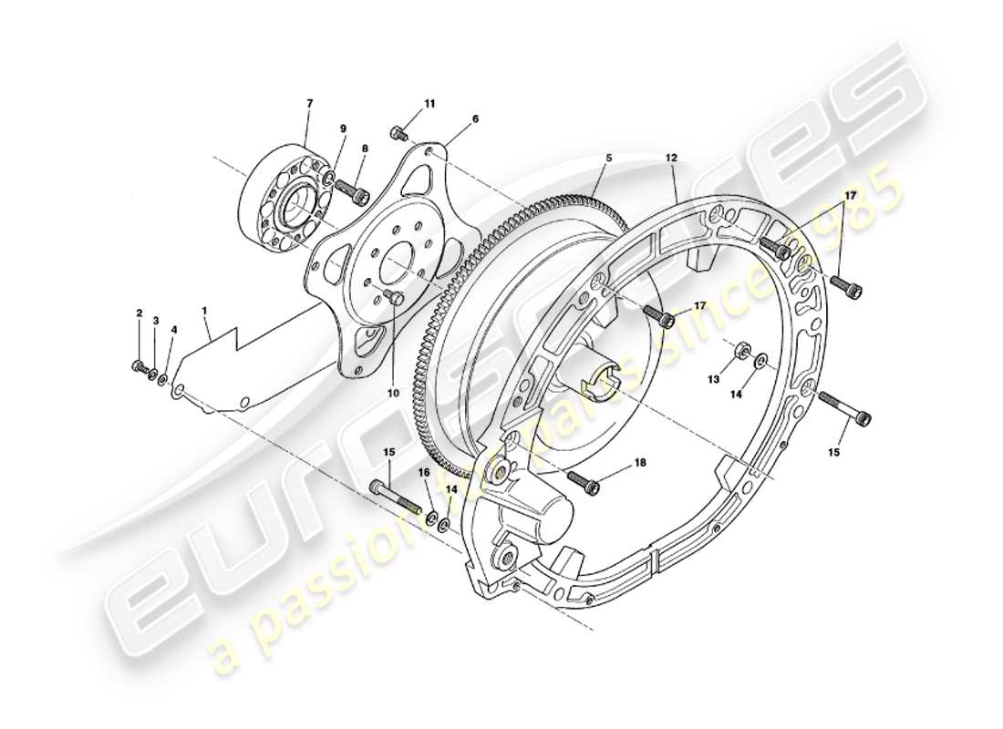 aston martin v8 volante (1998) diagramme de pièce du convertisseur de couple