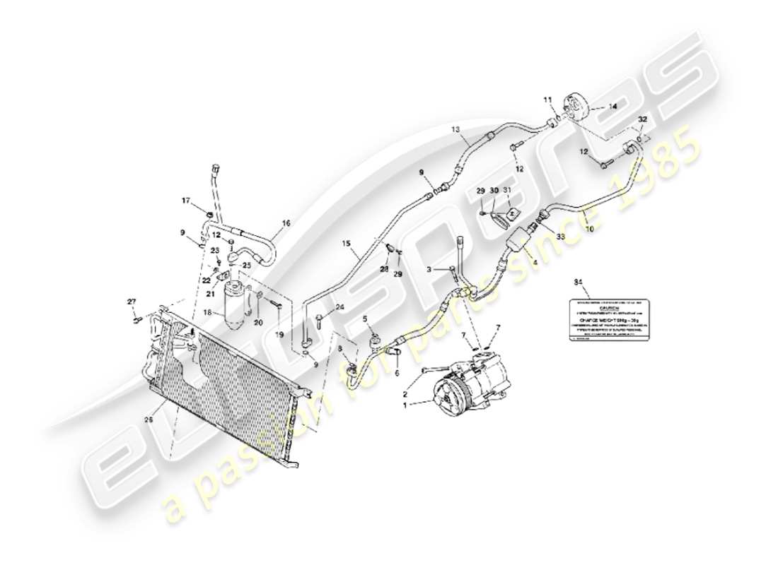 aston martin vanquish (2002) installation du compartiment moteur schéma des pièces