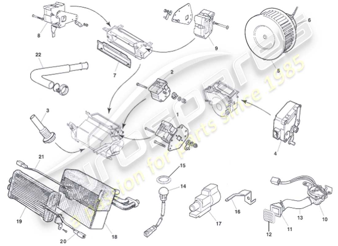 aston martin vanquish (2001) diagramme des pièces des modules de commande