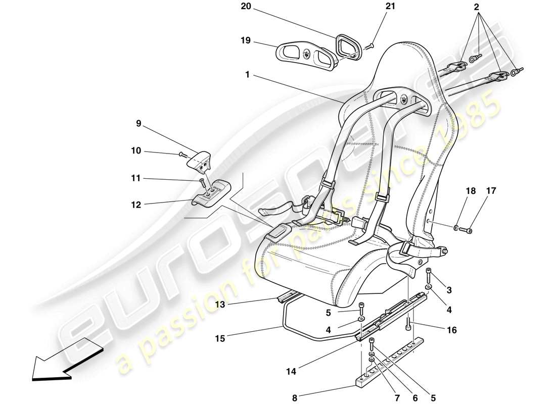 maserati mc12 ceintures de sécurité et de sécurité schéma des pièces