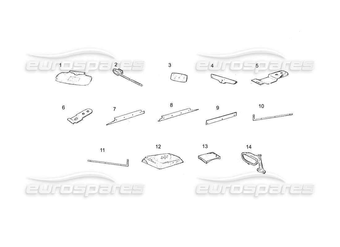 ferrari 250 gt (coachwork) raccords (suite) schéma des pièces