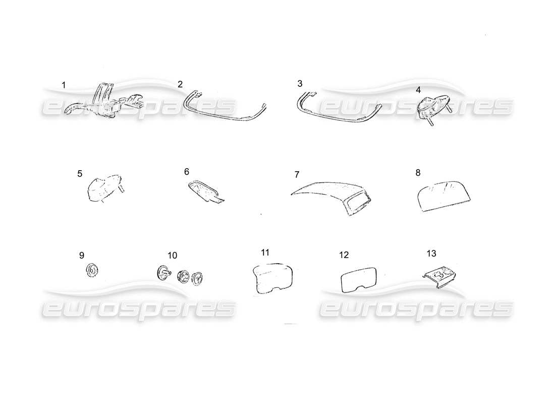 ferrari 250 gt (coachwork) capot cabriolet (suite) schéma des pièces