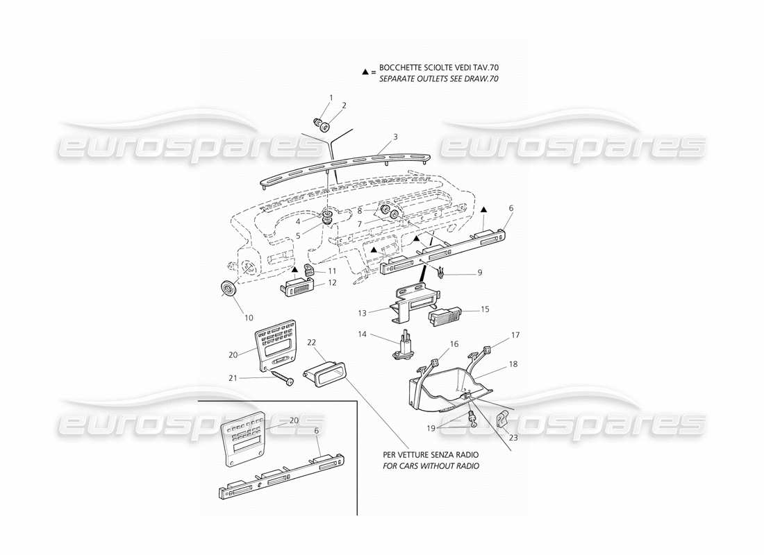 maserati qtp v8 evoluzione tableau de bord : diagramme de pièces de composants