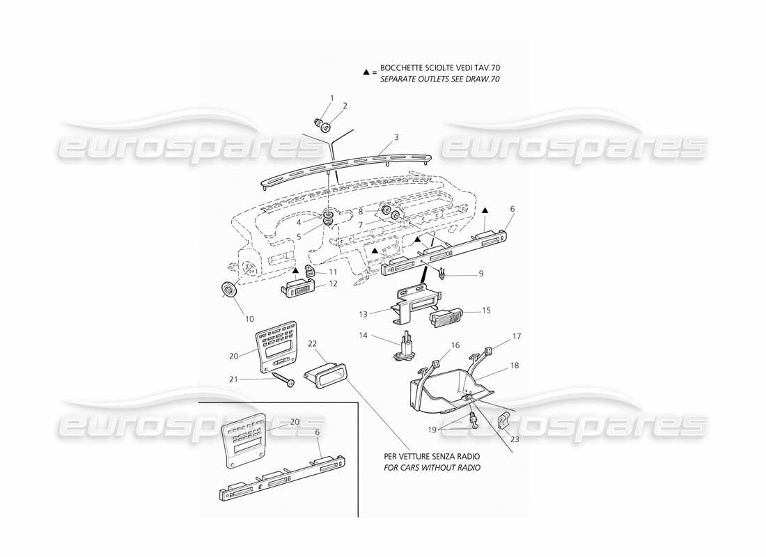 maserati qtp v6 evoluzione tableau de bord : composants schéma des pièces