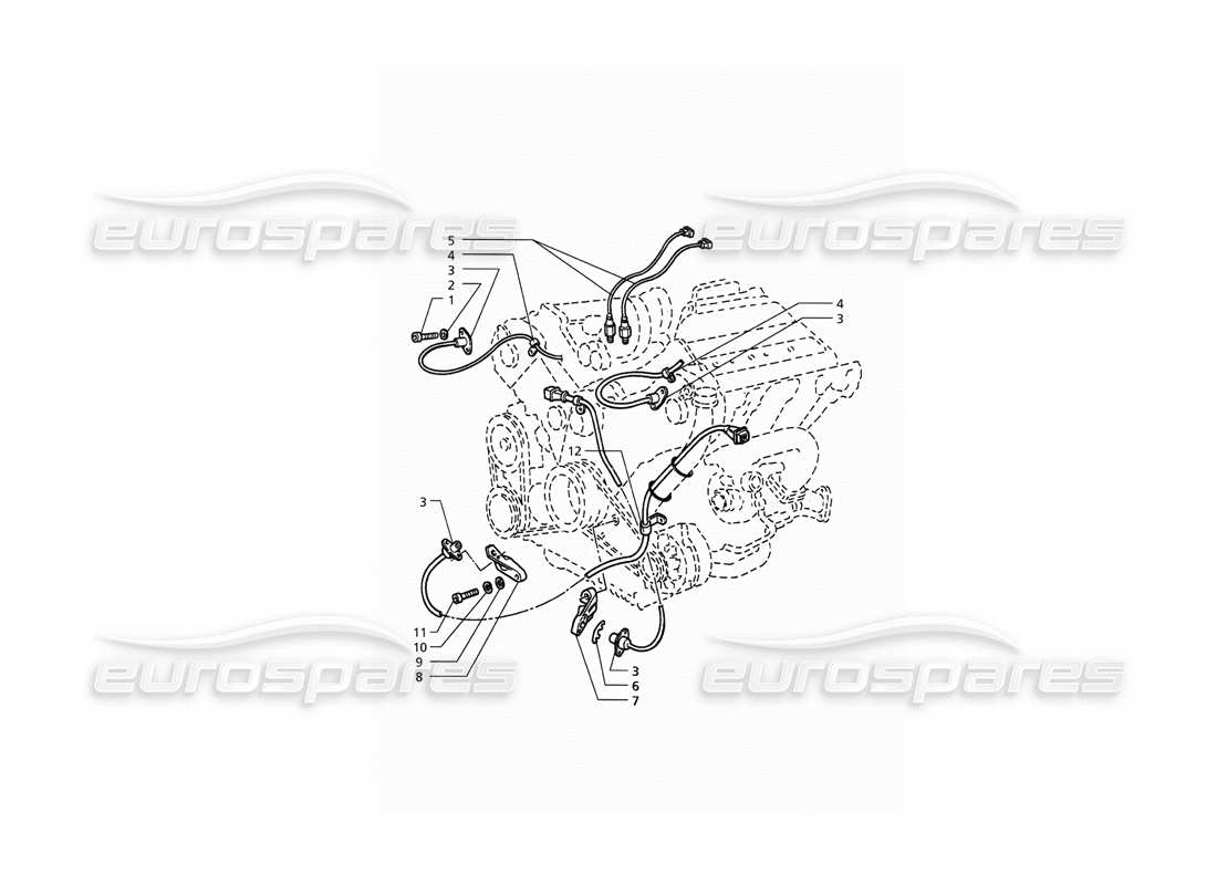 maserati qtp. 3.2 v8 (1999) synchronisation du système d'allumage : diagramme de pièces des capteurs
