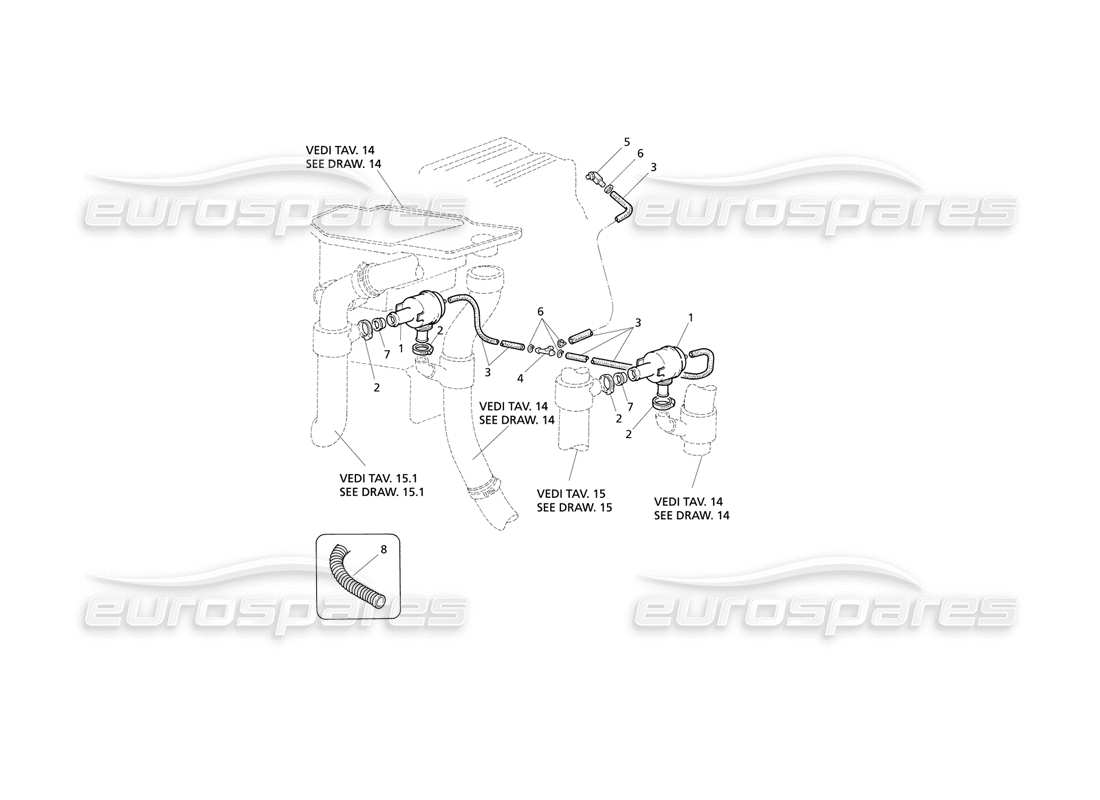 maserati qtp v8 evoluzione schéma des pièces du système de valve pop-off