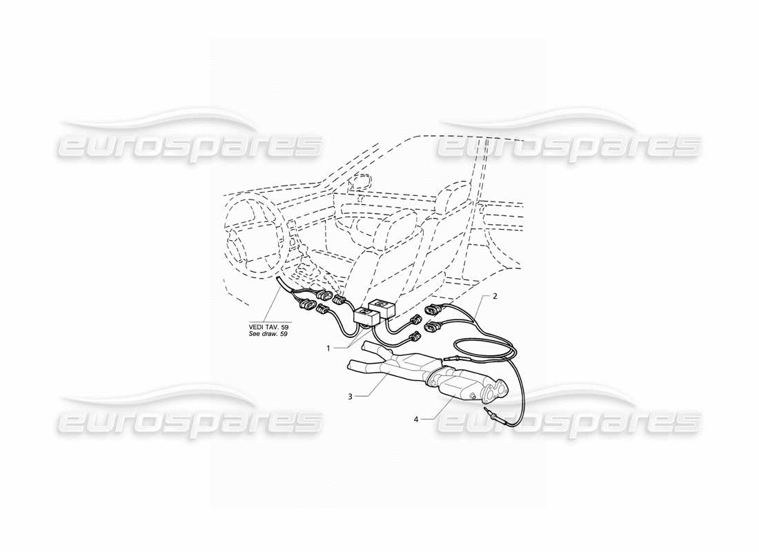 maserati qtp v6 (1996) système d'échappement (japon uniquement) schéma des pièces