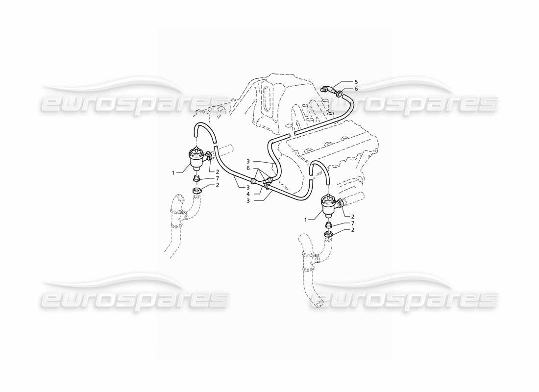 maserati qtp v6 (1996) système de valve pop-off schéma des pièces