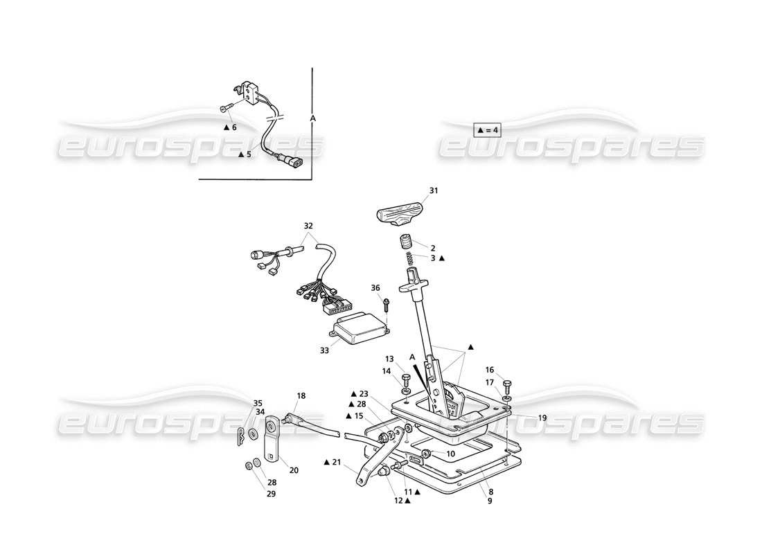 maserati qtp v8 evoluzione commandes extérieures de la transmission automatique schéma des pièces