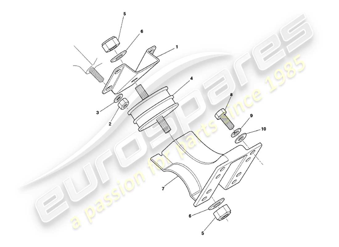 aston martin v8 volante (2000) supports moteur schéma des pièces